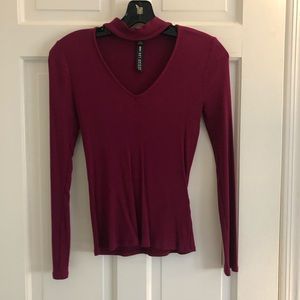 Design Lab by Lord and Taylor ribbed cutout top